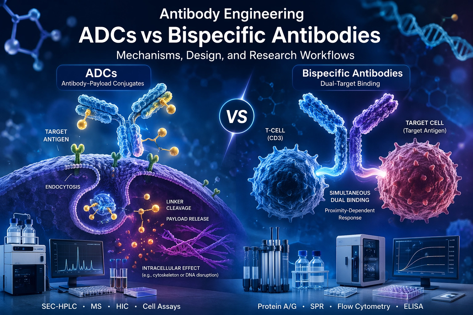 ADCs vs Bispecific Antibodies: Key Differences, Mechanisms & Antibody Engineering Workflows