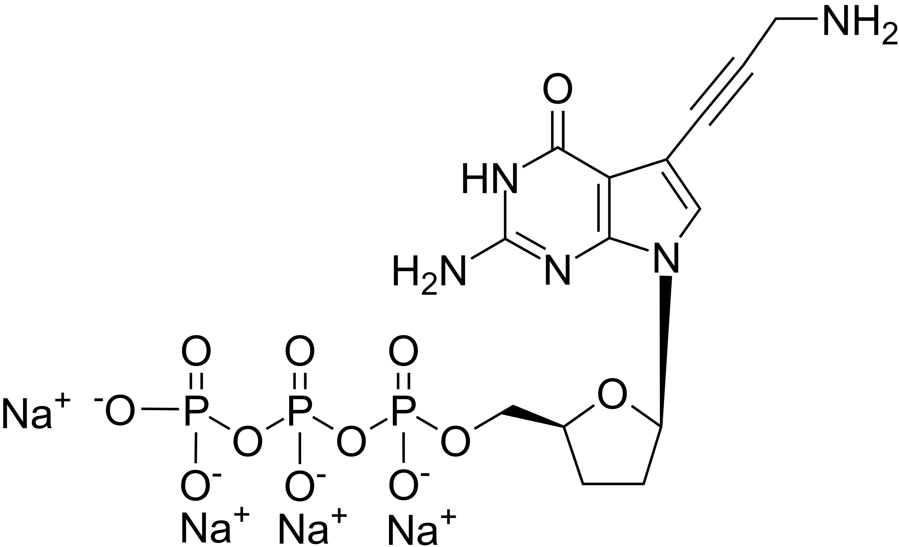 Aminopropargyl ddGTP [7-Deaza-7-Propargylamino-2',3'-dideoxyguanosine-5'-triphosphate] - image 1