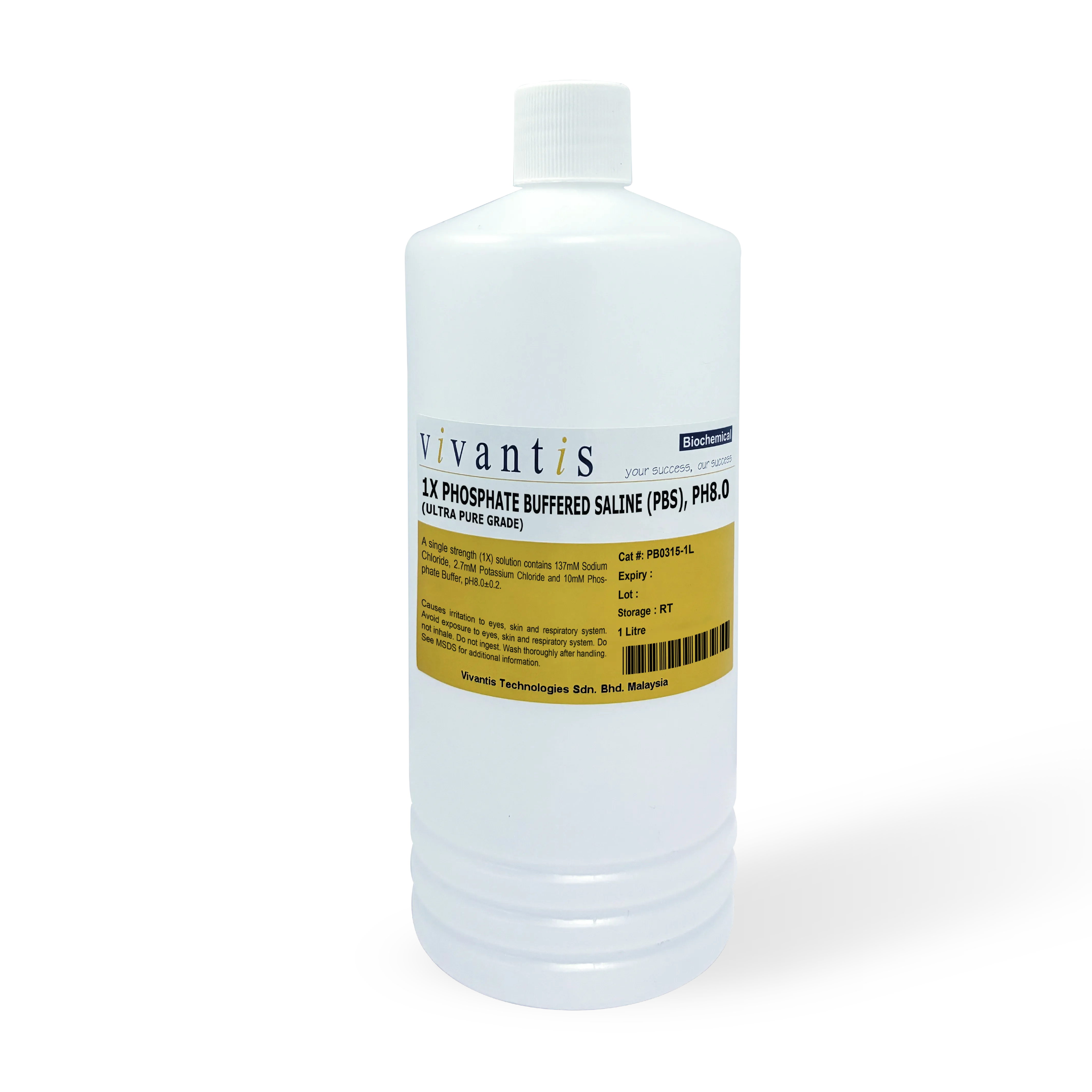 1X Phosphate Buffered Saline, pH8.0, Ultra Pure Grade, 1 L - image 1