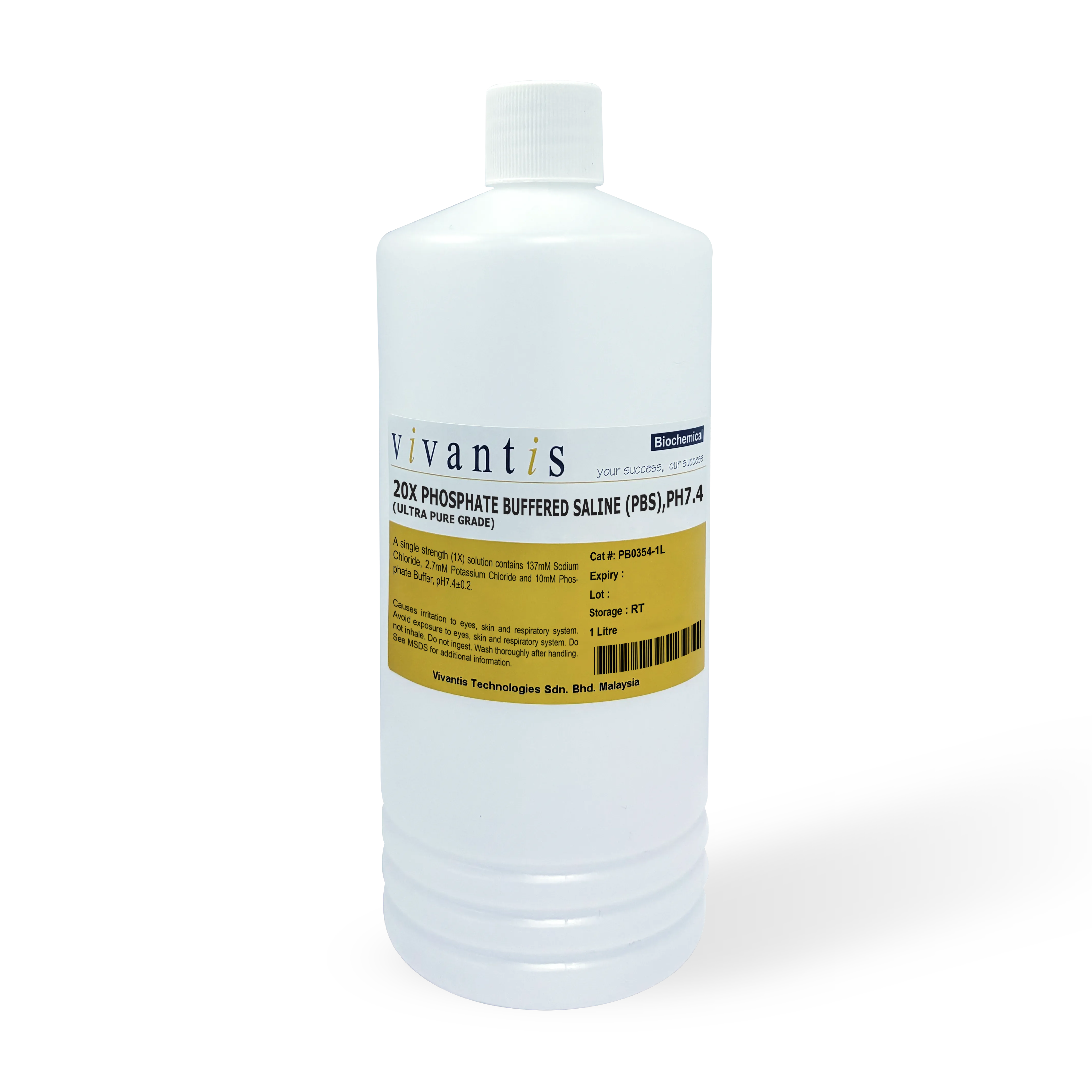 20X Phosphate Buffered Saline (1X Phosphate Buffered Saline, pH7.4), Ultra Pure Grade, 1 L - image 1