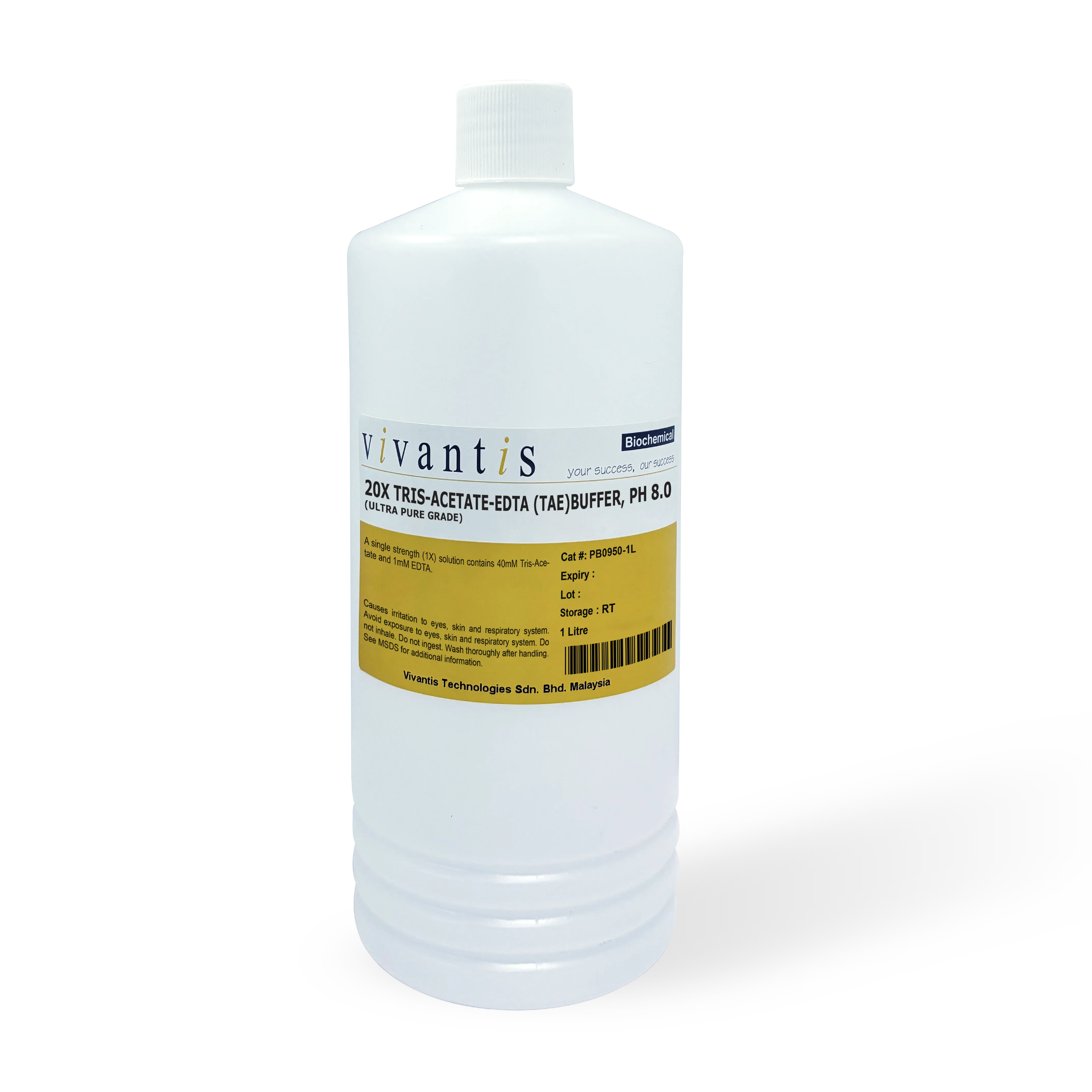 20X Tris-Acetate-EDTA (TAE) Buffer (1X Tris-Acetate-EDTA Buffer, pH8.0), Ultra Pure Grade, 1 L - image 1