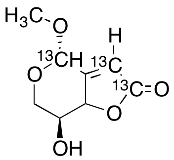 [4S-(4a,7b,7aa)]-7,7a-Dihydro-7-hydroxy-4-methoxy-4H-furo[3,2-c]pyran-2(6H)-one-13C3 - image 1