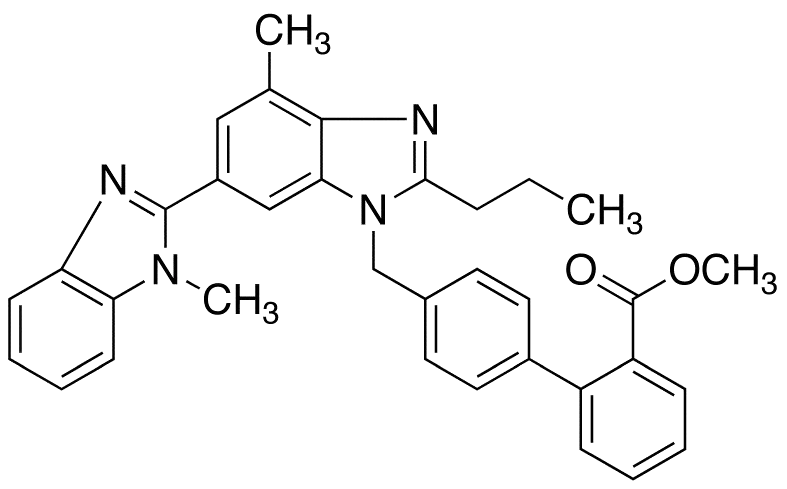 Methyl 4’-[[2-n-Propyl-4-methyl-6-(1-methylbenzimidazol-2-yl)-benzimidazol-1-yl]methyl]biphenyl-2-carboxylate (Telmisartan Methyl Ester) - image 1