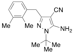 5-Amino-1-(1,1-dimethylethyl)-3-[(3-methylphenyl)methyl]-1H-pyrazole-4-carbonitrile - image 1