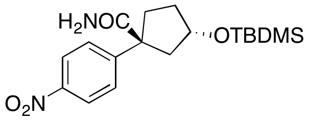 rac cis-3-((tert-Butyldimethylsilyl)oxy)-1-(4-nitrophenyl)cyclopentanecarboxamide - image 1