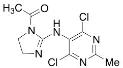 4,6-Dichloro-2-methyl-5-((1-acetyl-2-imidazolin-2-yl)amino)pyrimidine - image 1