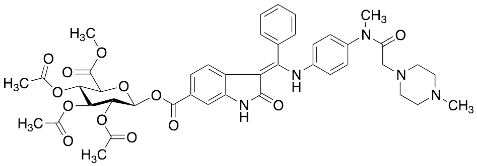 Nintedanib Demethyl-O-Beta-D-glucuronic Acid Methyl Ester 2,3,4-Triacetate - image 1