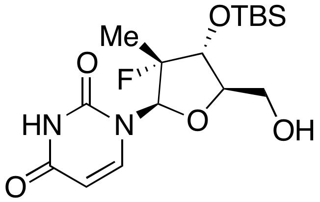 (2'R)-2'-Deoxy-3'-O-[(1,1-dimethylethyl)dimethylsilyl]-2'-fluoro-2'-methyl-uridine - image 1