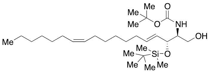 tert-Butyl ((2S,3R,4E,11Z)-3-((tert-Butyldimethylsilyl)oxy)-1-hydroxyoctadeca-4,11-dien-2-yl)carbamate - image 1