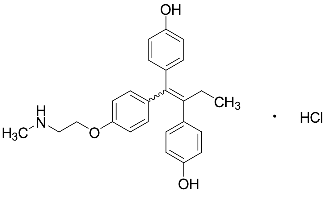 (E/Z)-4,4’-Dihydroxy-N-desmethyl Tamoxifen Hydrochloride - image 1