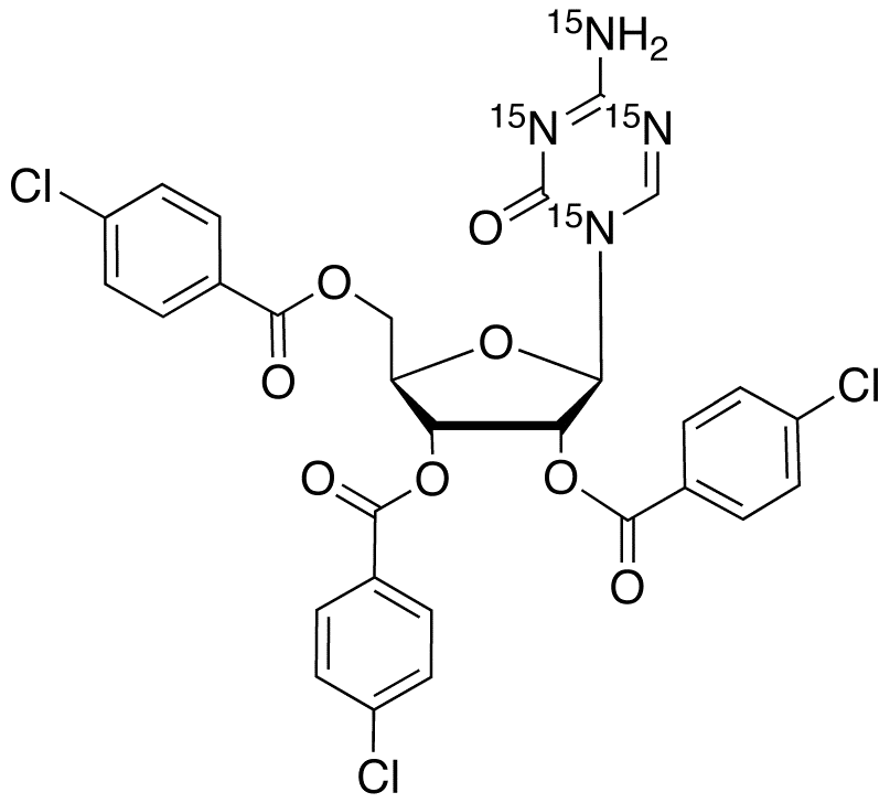 2’,3’,5’-Tri-O-(4-chlorobenzoyl) 5-Azacytidine-15N4 - image 1