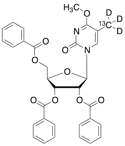 5-(Methyl-13C,d3)-4-O-methyl-uridine 2',3',5'-Tribenzoate - image 1