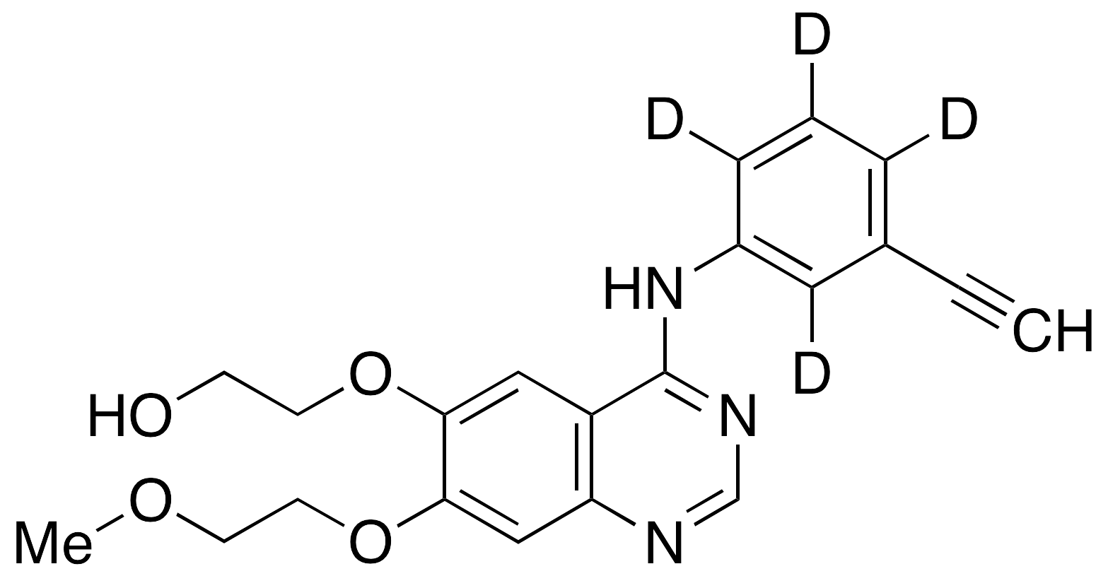 OSI-420-D4, Free Base (Desmethyl Erlotinib-D4) - image 1
