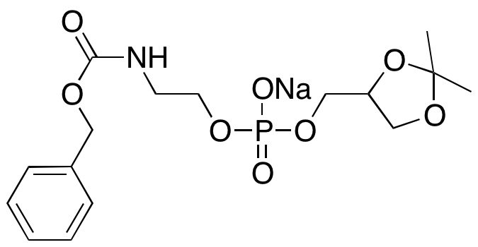 Benzyl (2-((((2,2-Dimethyl-1,3-dioxolan-4-yl)methoxy)(hydroxy)phosphoryl)oxy)ethyl)carbamate Sodium Salt - image 1