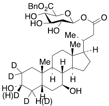 24-Nor Ursodeoxycholic Acid-d5 (major) Acyl-Beta-D-glucuronide Benzyl Ester - image 1