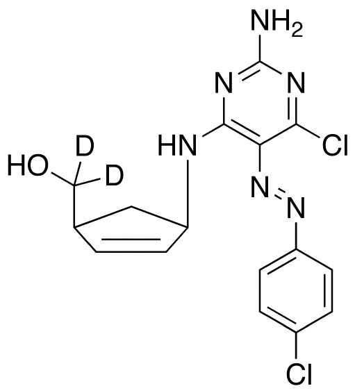 (1R,4S)-rel-4-[[2-Amino-6-chloro-5-[(4-chlorophenyl)azo]-4-pyrimidinyl]amino]-2-cyclopentene-1-methanol-d2 - image 1