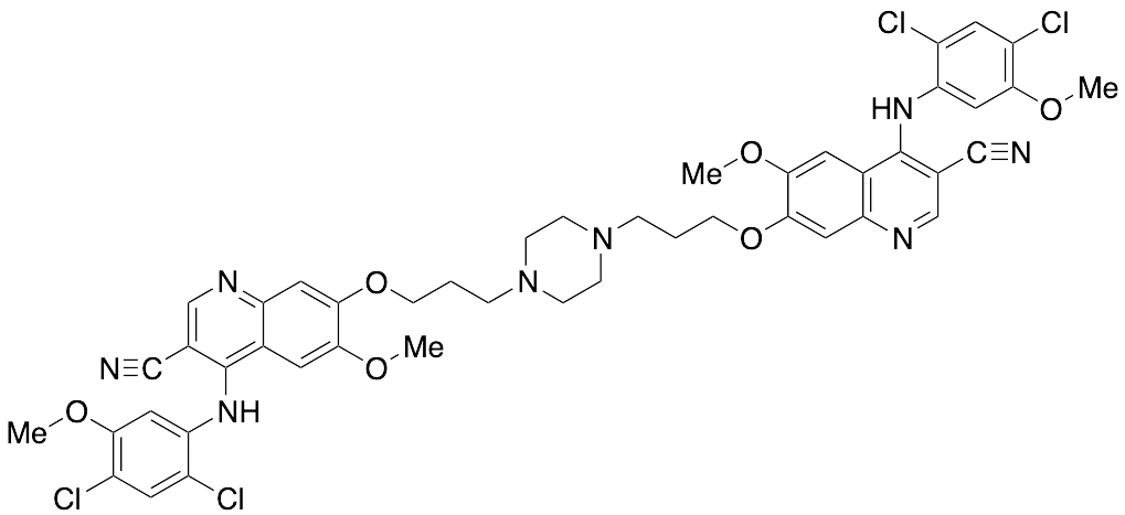 4-((2,4-Dichloro-5-methoxyphenyl)amino)-7-(3-(dimethylamino)propoxy)-6-methoxyquinoline-3-carbonitrile Dimer - image 1