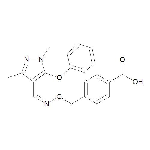 (Z)-4-[(1,3-Dimethyl-5-phenoxy-1H-pyrazol-4-yl)methylene]4-amino]oxy]methyl]-benzoic acid - image 1