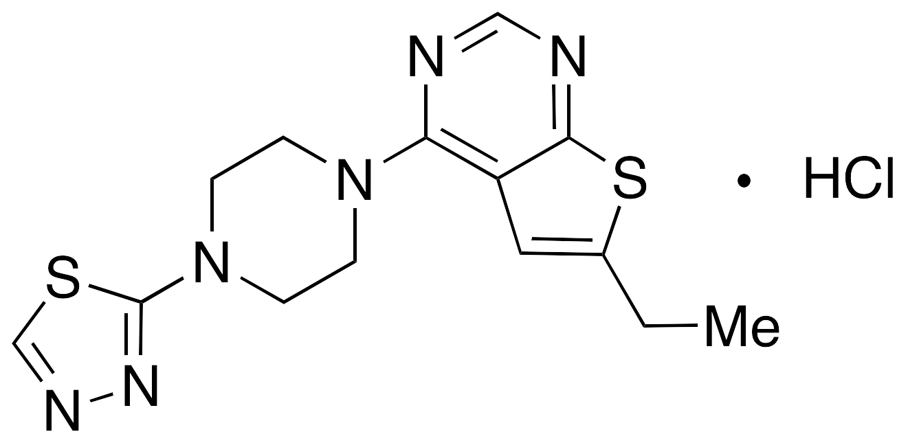 6-Ethyl-4-[4-(1,3,4-thiadiazol-2-yl)-1-piperazinyl]thieno[2,3-d]pyrimidine Hydrochloride - image 1