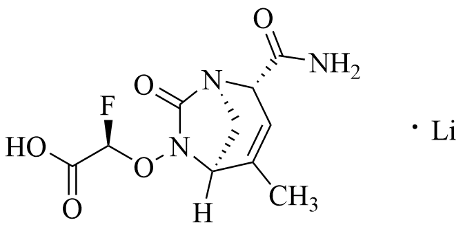 (2R)-2-[[(1R,2S,5R)-2-(Aminocarbonyl)-4-methyl-7-oxo-1,6-diazabicyclo[3.2.1]oct-3-en-6-yl]oxy]-2-fluoroacetic acid Lithium Salt - image 1