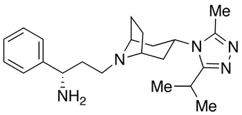 (1S)-3-[3-(3-Isopropyl-5-methyl-4H-1,2,4-triazol-4-yl)-exo-8-azabicyclo[3.2.1]oct-8-yl]-1-phenyl-1-propanamine - image 1