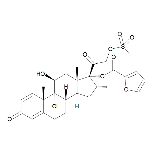 (11b,16a)-9-Chloro-17-[(2-furanylcarbonyl)oxy]-11-hydroxy-16-methyl-21-[(methylsulfonyl)oxy]-pregna-1,4-diene-3,20-dione (Mometasone Impurity R) - image 1
