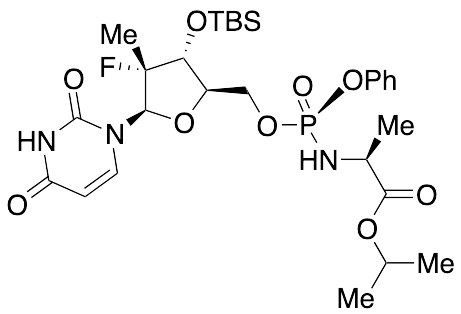 (S)-Isopropyl 2-(((R)-(((2R,3R,4R,5R)-3-((tert-Butyldimethylsilyl)oxy)-5-(2,4-dioxo-3,4-dihydropyrimidin-1(2H)-yl)-4-fluoro-4-methyltetrahydrofuran-2-yl)methoxy)(phenoxy)phosphoryl)amino)propanoate - image 1