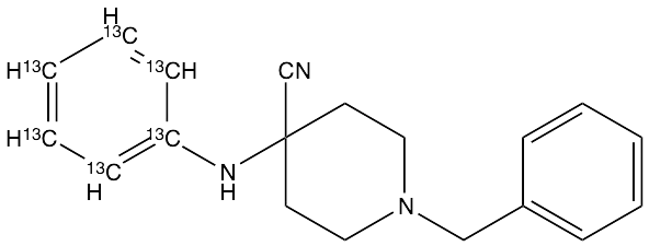 4-(Phenylamino]-1-benzyl-4-piperidinecarbonitrile-13C6 - image 1