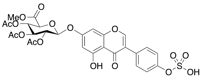 Genistein 7-(Tri-O-acetyl-Beta-D-glucuronic Acid Methyl Ester) 4’-Sulfate - image 1