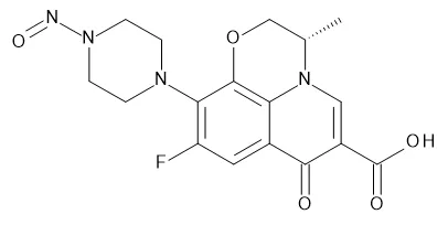 (3S)-9-Fluoro-2,3-dihydro-3-methyl-10-(4-nitroso-1-piperazinyl)-7-oxo-7H-pyrido[1,2,3-de]-1,4-benzoxazine-6-carboxylic Acid - image 1