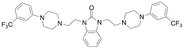 1,3-Bis(2-(4-(3-(trifluoromethyl)phenyl)piperazin-1-yl)ethyl)-1H-benzo[d]imidazol-2(3H)-one - image 1
