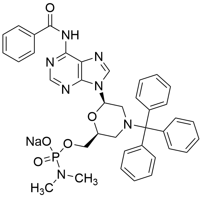 N6-Benzoyl-adenine-4-trityl-2-morpholinyl]methyl hydrogen-N,N-dimethylphosphoramidate sodium salt - image 1