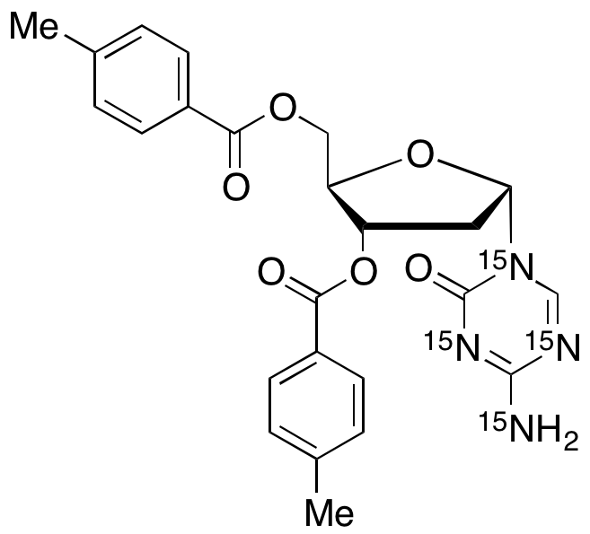 1-(2’-Deoxy-3’,5’-di-O-toluoyl-Alpha-D-ribofuranosyl)-2-oxo-4-amino-1,2-dihydro-1,3,5-triazine-15N4 - image 1