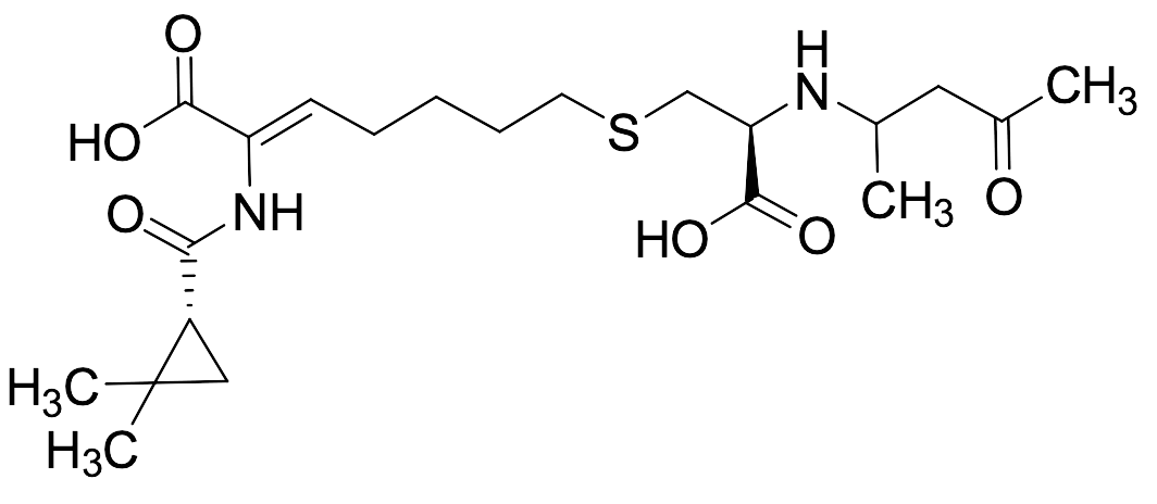 (Z)-7-(((2R)-2-Carboxy-2-((4-oxopentan-2-yl)amino)ethyl)thio)-2-((S)-2,2-dimethylcyclopropanecarboxamido)hept-2-enoic Acid (>90%) - image 1