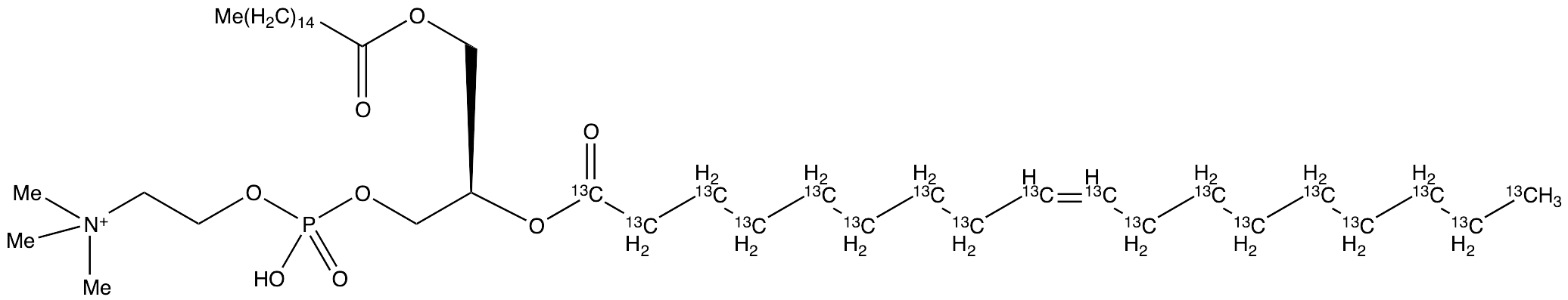1-Palmitoyl-2-oleoyl-sn-glycerol-3-phosphocholine-13C18 - image 1