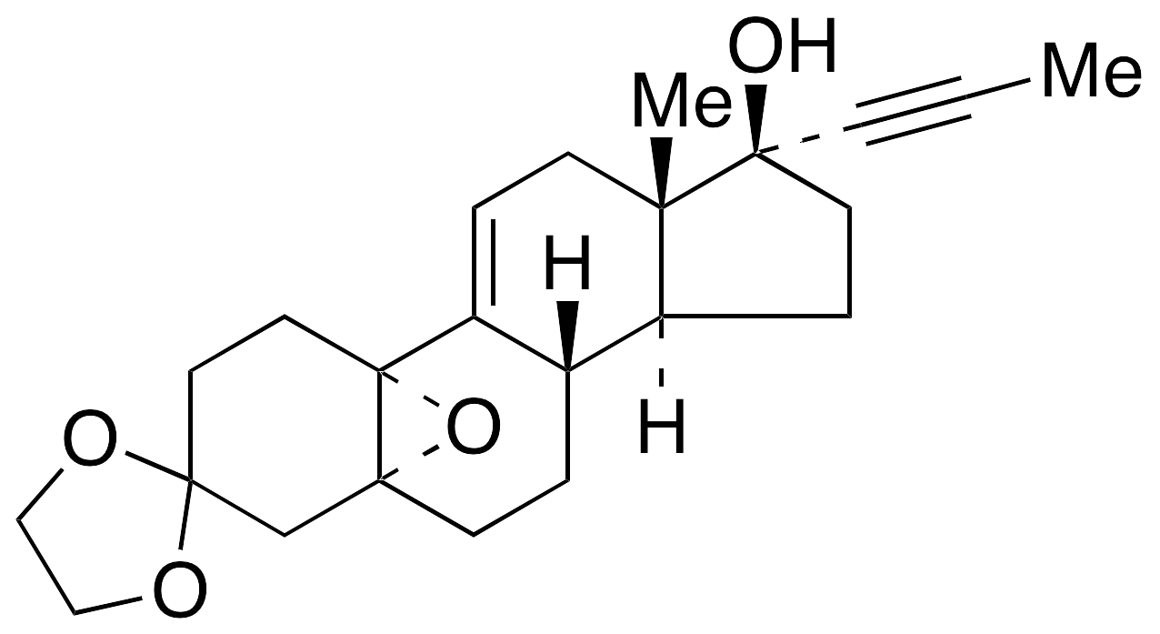 (5a,10a,17b)-5,10-Epoxy-17-hydroxy-17-(1-propyn-1-yl)-estr-9(11)-en-3-one Cyclic 1,2-Ethanediyl Acetal - image 1