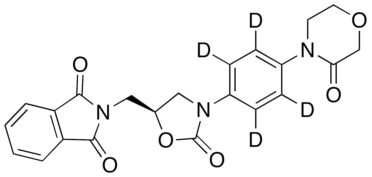 4-[4-[(5S)-5-Phthalimidomethyl-2-oxo-3-oxazolidinyl]phenyl]-3-morpholinone-d4 - image 1