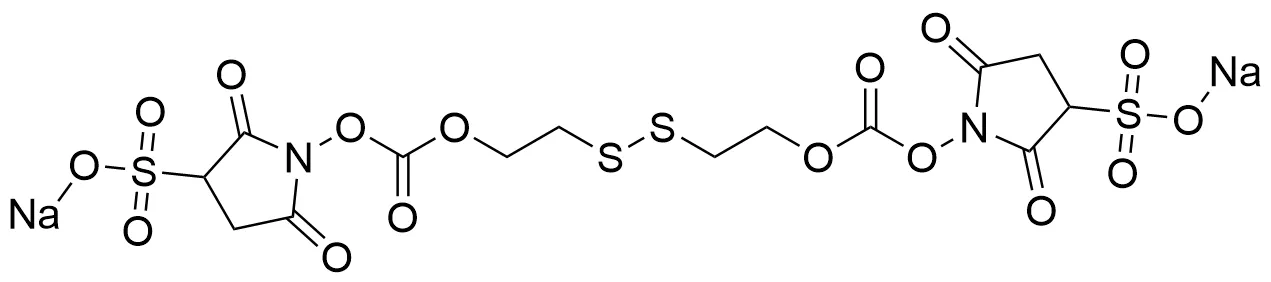 1,1'-((((Disulfanediylbis(ethane-2,1-diyl))bis(oxy))bis(carbonyl))bis(oxy))bis(2,5-dioxopyrrolidine-3-sulfonic acid) Disodium Salt - image 1