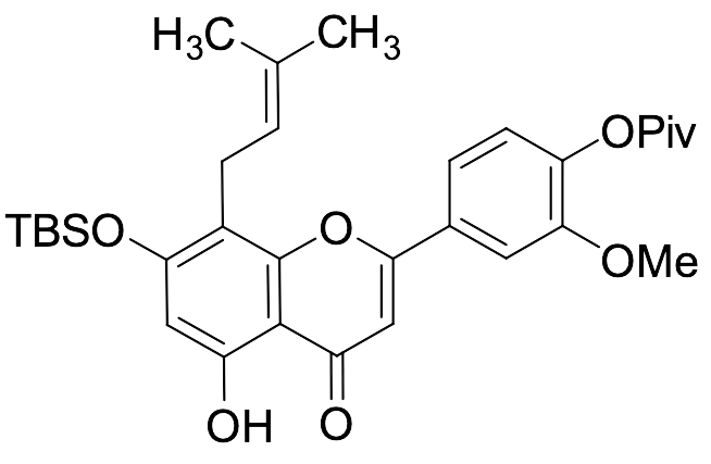 4-[7-[(1,1-Dimethylethyl)dimethylsilyl]oxy 8-(3-Methyl-2-buten-1-yl)cannflavin B - image 1