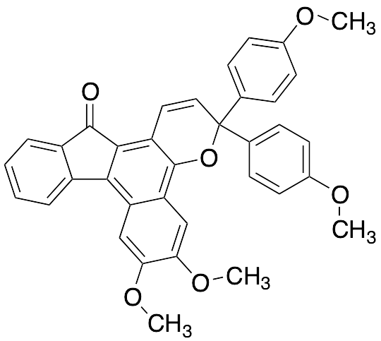 6,7-Dimethoxy-3,3-bis(4-methoxyphenyl)benzo[3,4]fluoreno[2,1-b]pyran-13(3H)-one - image 1