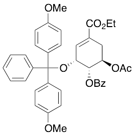(1S,2R,6R)-6-Acetoxy-2-(bis(4-methoxyphenyl)(phenyl)methoxy)-4-(ethoxycarbonyl)cyclohex-3-en-1-yl Benzoate - image 1