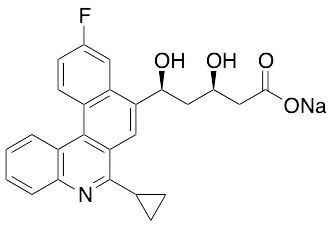 Sodium (3R,5S)-5-(6-Cyclopropyl-10-fluorobenzo[k]phenanthridin-8-yl)-3,5-dihydroxypentanoate - image 1