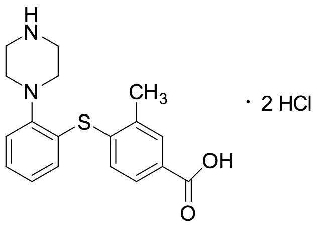 3-Methyl-4-((2-(piperazin-1-yl)phenyl)thio)benzoic acid, hydrochloride (1:2) - image 1