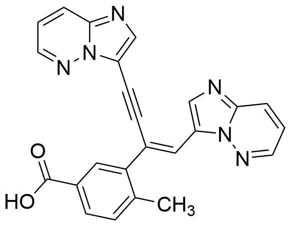 (E)-3-(1,4-bis(imidazo[1,2-b]pyridazin-3-yl)but-1-en-3-yn-2-yl)-4-methylbenzoic Acid - image 1