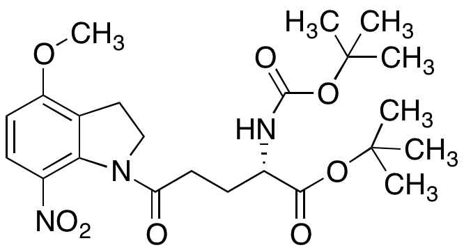 (S)-tert-Butyl 2-((tert-butoxycarbonyl)amino)-5-(4-methoxy-7-nitroindolin-1-yl)-5-oxopentanoate - image 1