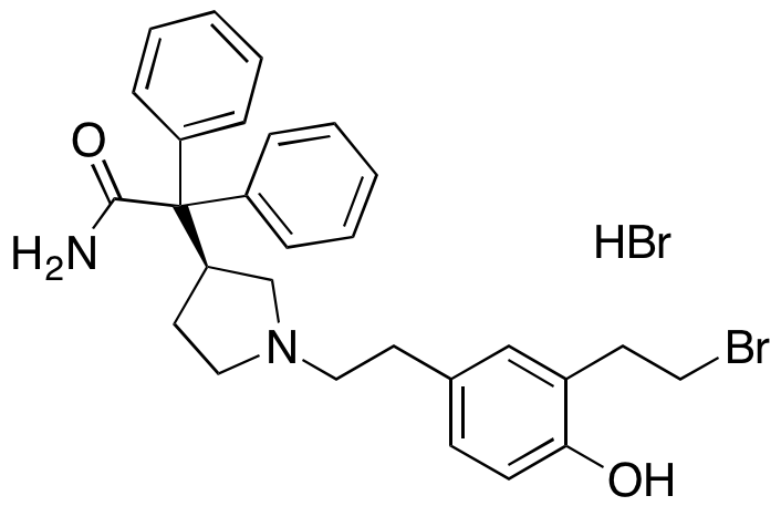 (S)-2-(1-(3-(2-Bromoethyl)-4-hydroxyphenethyl)pyrrolidin-3-yl)-2,2-diphenylacetamide Hydrobromide - image 1
