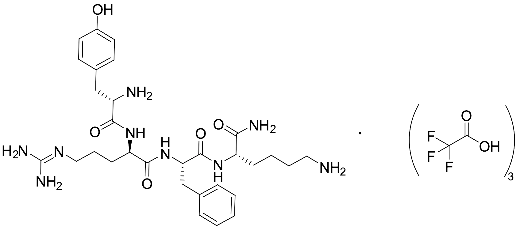 (D-Arg2,Lys4)-Dermorphin (1-4) Amide H-Tyr-D-Arg-Phe-Lys-NH2 Tristrifluoroacetate Salt - image 1