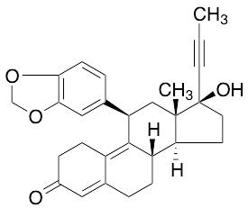 (11Beta,17Beta)-11-(1,3-Benzodioxol-5-yl)-17-hydroxy-17-(1-propyn-1-yl)estra-4,9-dien-3-one - image 1