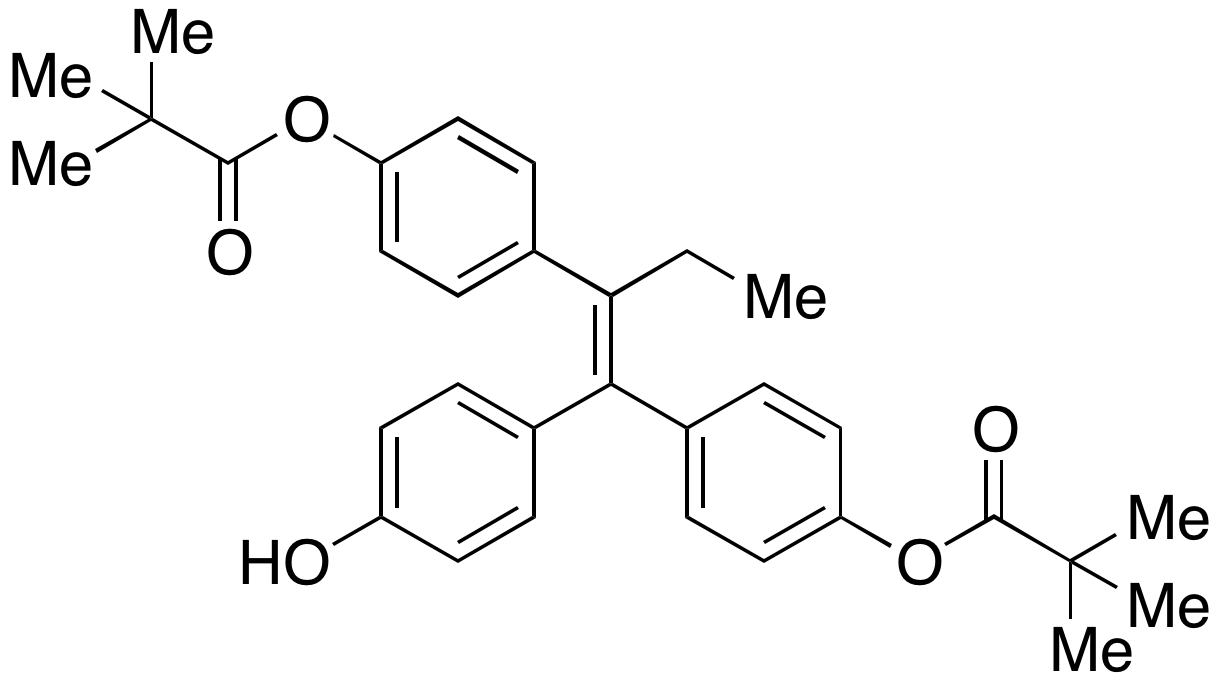 2,2-Dimethylpropanoic Acid 1,1'-[[1-Ethyl-2-(4-hydroxyphenyl)-1,2-ethenediyl]di-4,1-phenylene] Ester - image 1