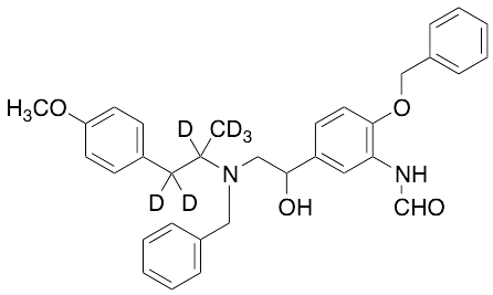 rac-N-Benzyl-N-[2-hydroxyl-2-(4-benzyloxy-3-formamidophenyl)-ethyl]-3-(4-methoxyphenyl)-2-propylamine-d6 - image 1